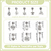 66Pcs 11 Styles Tibetan Style Alloy European Dangle Charms PALLOY-HY00077-2