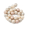 Faceted Round Shell Pearl Beads Strands BSHE-XCP0001-24B-01-2