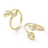 Clear Cubic Zirconia Double Acorn Open Cuff Rings RJEW-G287-01G-1