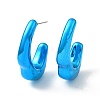 Twist Teardrop Acrylic Stud Earrings EJEW-P251-04-2
