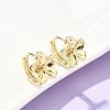 Flower Brass Hoop Earrings EJEW-Z102-01G-1