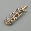 Word QUEEN Alloy Rhinestone Hair Bobby Pins FIND-WH0152-34G-KCG-1