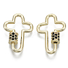 Brass Micro Pave Cubic Zirconia Screw Carabiner Lock Charms KK-R136-070A-NF-2