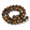 Frosted Natural Tiger Eye Beads Strands G-Q177-A01-01-3