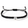 304 Stainless Steel Heart with Letter Bead Braided Bead Bracelets OO6447-33-1