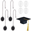 Alloy Graduation Cap Brim Chains Tassel Photo Charms DIY-SC0020-64-1