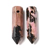 Natural Rhodonite Pointed Pendants G-D460-01S-2