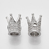 Rack Plating Brass Cubic Zirconia Beads ZIRC-S034-02P-2