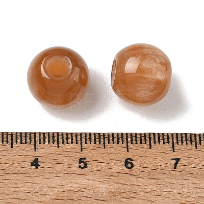 Opaque Resin European Beads RESI-F073-14-1
