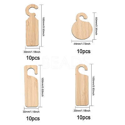 40Pcs 4 Style Blank Wood Plant Labels AJEW-CA0003-79-1