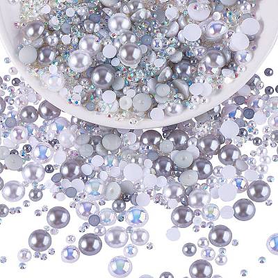 60g Resin patch multi size mixed pearl patch DIY jewelry accessories(2 bags) JX586E-1
