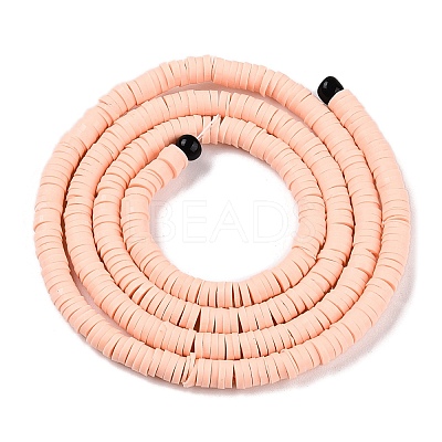 Flat Round Handmade Polymer Clay Bead Spacers X-CLAY-R067-3.0mm-13-1
