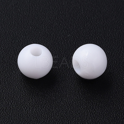 Opaque Acrylic Beads X-MACR-S370-C6mm-01-1