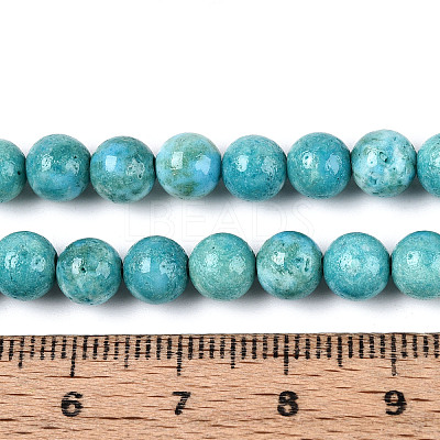 Dyed Synthetic Fossil Beads Strands G-T139-6mm-66F-1
