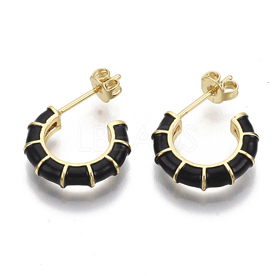 Brass Stud Earrings EJEW-S209-10A-1