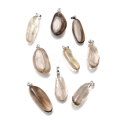 Natural Smoky Quartz Pendants G-S390-01A-P-1