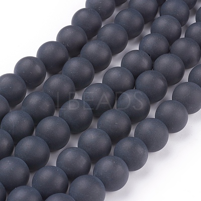 Natural Black Agate Beads Strands G-D543-14mm-1