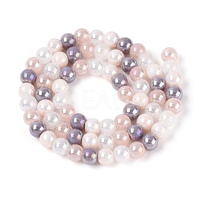 Electroplate Glass Beads Strands EGLA-N019-6mm-04-1