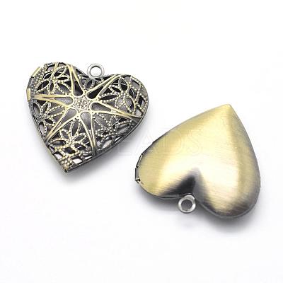 Brass Diffuser Locket Pendants KK-F717-25AB-NR-1