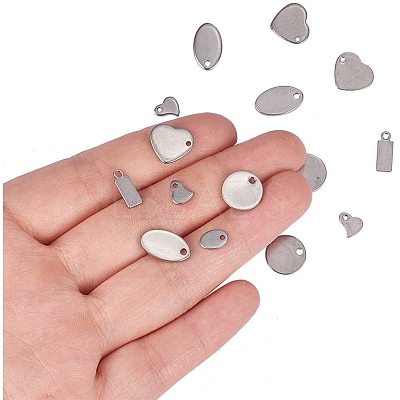 304 Stainless Steel Stamping Blank Tag Pendants Sets STAS-PH0007-01-1