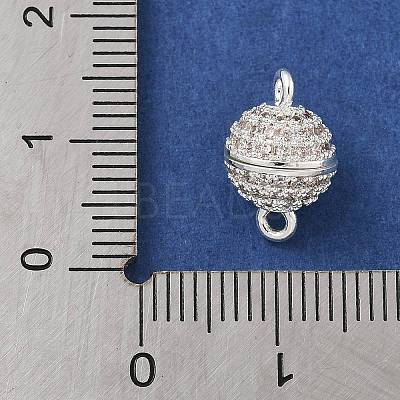 Brass Micro Pave Clear Cubic Zirconia Magnetic Clasps KK-P284-01A-S-1