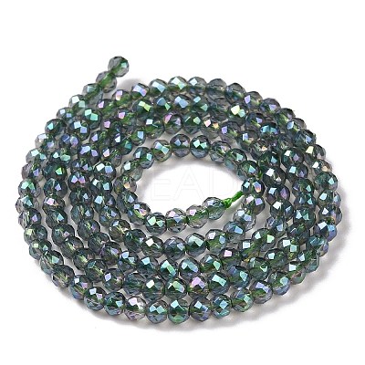 Electroplate Transparent Glass Beads Strands GLAA-H021-01B-FR01-1