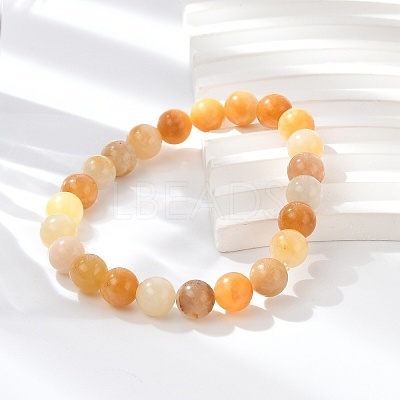 Natural Topaz Jade Beads Stretch Bracelets BJEW-F380-01-B07-1