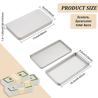 4Pcs 2 Colors Tinplate Box CON-FG0001-11-1
