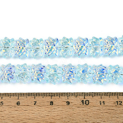 Baking Paint Electroplate Transparent Glass Beads Strands EGLA-N020-04F-1