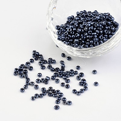 8/0 Electroplated Metallic Colours Round Glass Seed Beads X-SEED-A009-3mm-606-1