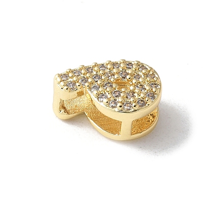 Brass Micro Pave Clear Cubic Zirconia Initial Multi-strand Links KK-S520-01G-16-1