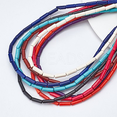 8 Strands 8 Colors Synthetic Turquoise Beads Strands G-OC0002-11-1