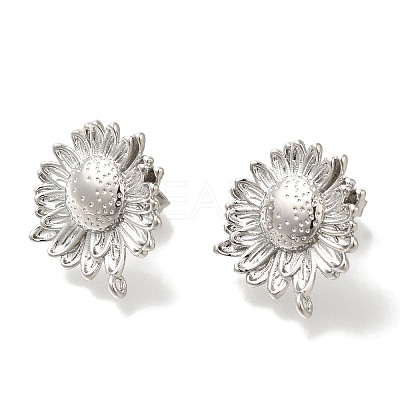 Rack Plating Brass Stud Earring Finding EJEW-H016-39P-1