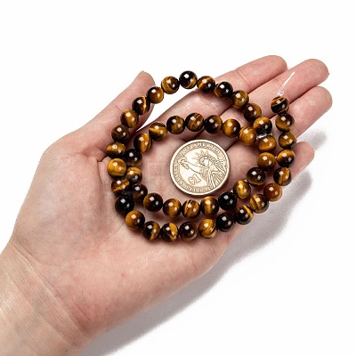 Natural Tiger Eye Beads Strands X-G-J303-11-8mm-1