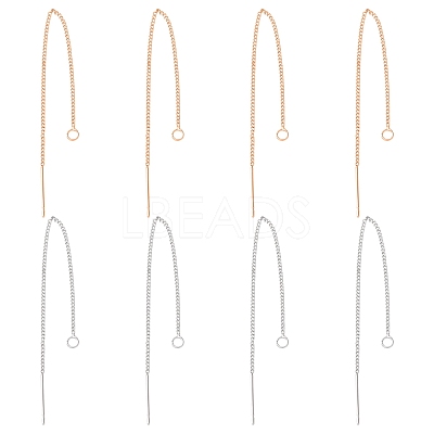 8Pcs 2 Colors Brass Stud Earring Findings KK-FS0001-52-1