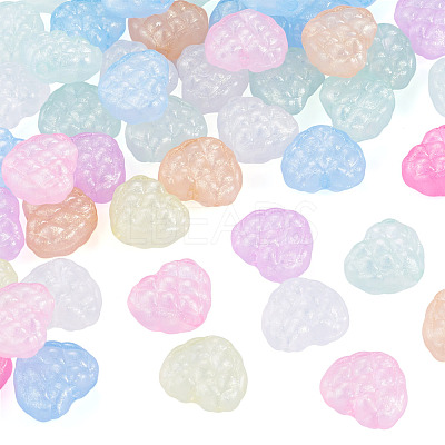 50Pcs Luminous Transparent Acrylic Beads LACR-TA0001-11-1