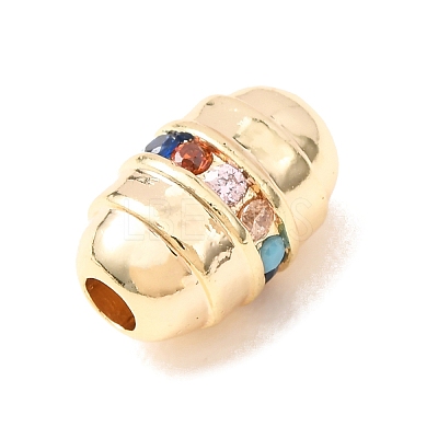 Brass Micro Pave Colorful Cubic Zirconia Beads CU-CBADFF4-03G-1