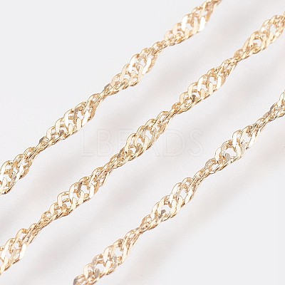 Long-Lasting Plated Brass Chain Necklaces X-NJEW-K112-11G-NF-1