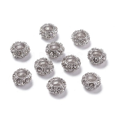 Alloy Rhinestone European Beads X-CPDL-H998-18-1