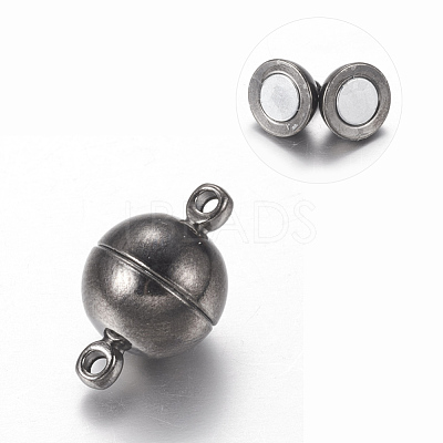 Brass Magnetic Clasps with Loops X-PALLOY-MC043-3B-1