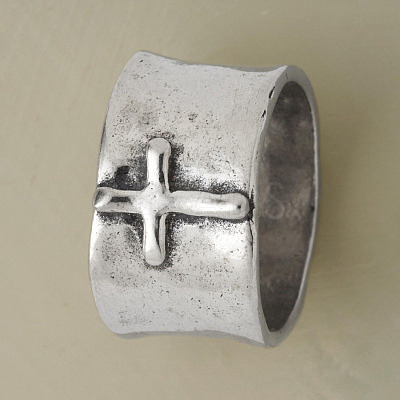 Cross Pattern Alloy Finger Rings FS-WG6D053-03-1
