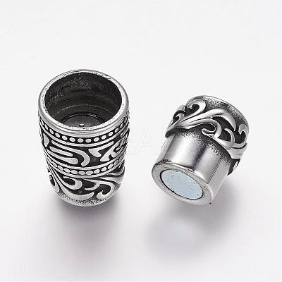 304 Stainless Steel Magnetic Clasps with Glue-in Ends STAS-K122-05-1