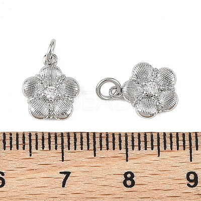 SHEGRACE Brass Micro Pave Clear Cubic Zirconia Charms XGRQ4N180-710P-1