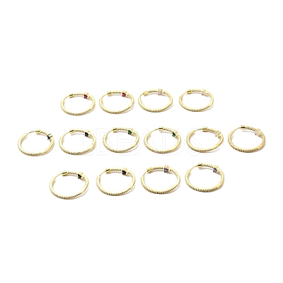 Cubic Zirconia Heart Hoop Earrings EJEW-G327-01G-1