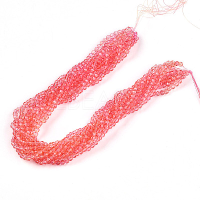 Baking Paint Transparent Glass Beads Strands DGLA-A035-T4mm-A01-1