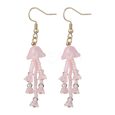 Glass Seed & Glass Beaded Dangle Earrings EJEW-MZ00687-03-1