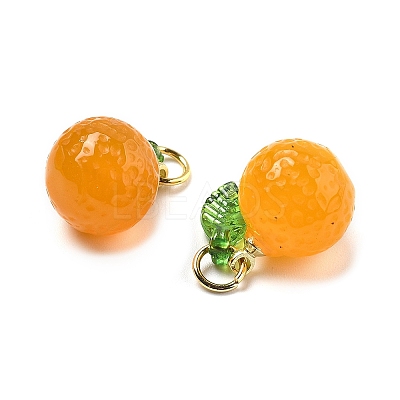 Dyed Natural Agate Orange Charms G-U025-07G-1