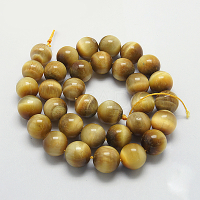 Natural Yellow Tiger Eye Beads Strands G-G212-10mm-18-1