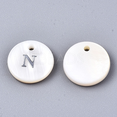 Natural Freshwater Shell Pendants X-SHEL-Q018-01A-N-P-1