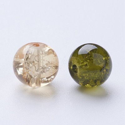 Baking Paint Crackle Glass Beads DGLA-X0006-8mm-10-1